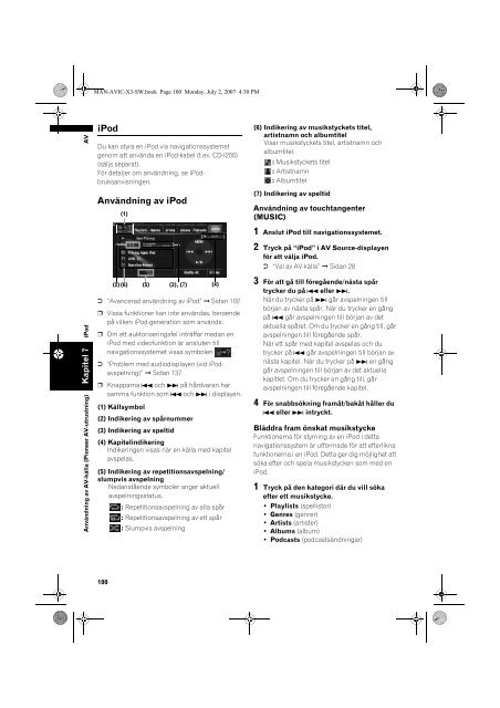 Pioneer AVIC-X3 - User manual - su&eacute;dois