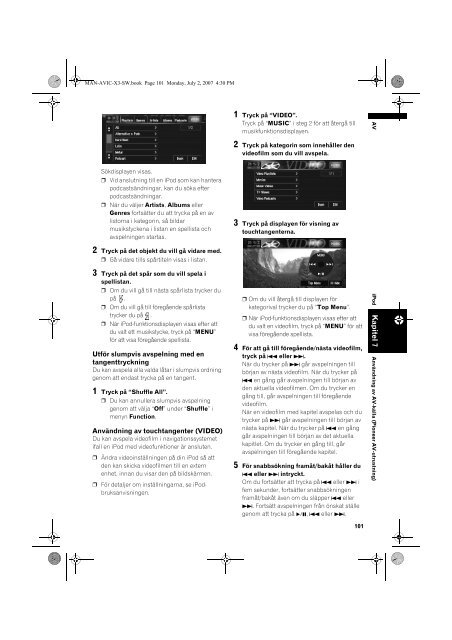 Pioneer AVIC-X3 - User manual - su&eacute;dois