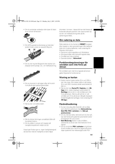 Pioneer AVIC-X3 - User manual - su&eacute;dois