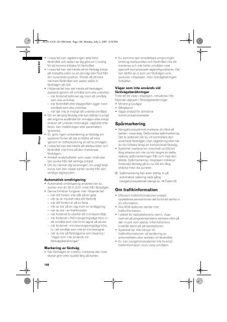 Pioneer AVIC-X3 - User manual - su&eacute;dois