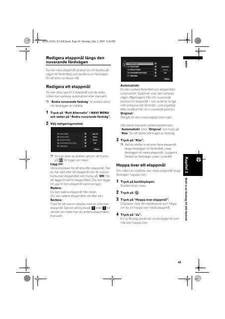 Pioneer AVIC-X3 - User manual - su&eacute;dois