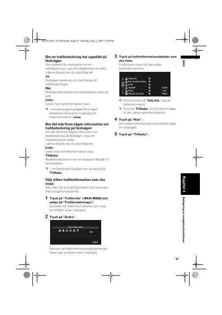 Pioneer AVIC-X3 - User manual - su&eacute;dois