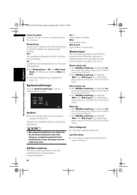 Pioneer AVIC-X3 - User manual - su&eacute;dois