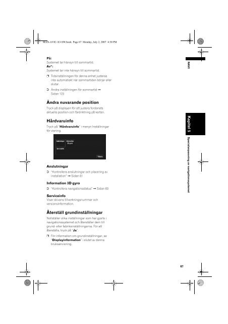 Pioneer AVIC-X3 - User manual - su&eacute;dois