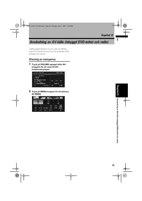 Pioneer AVIC-X3 - User manual - su&eacute;dois