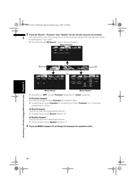 Pioneer AVIC-X3 - User manual - su&eacute;dois