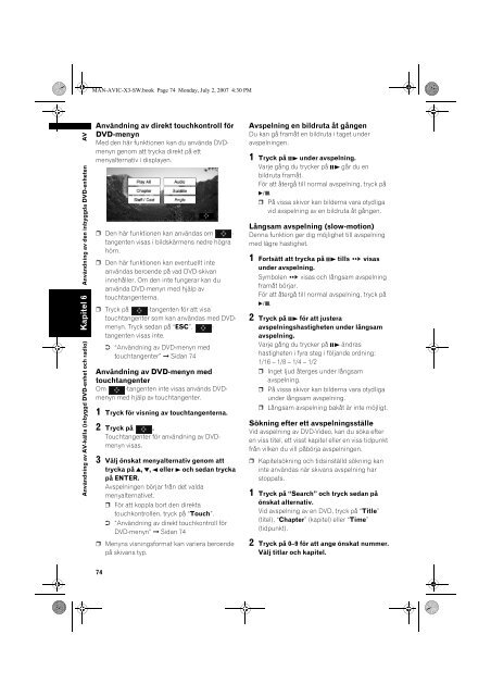 Pioneer AVIC-X3 - User manual - su&eacute;dois