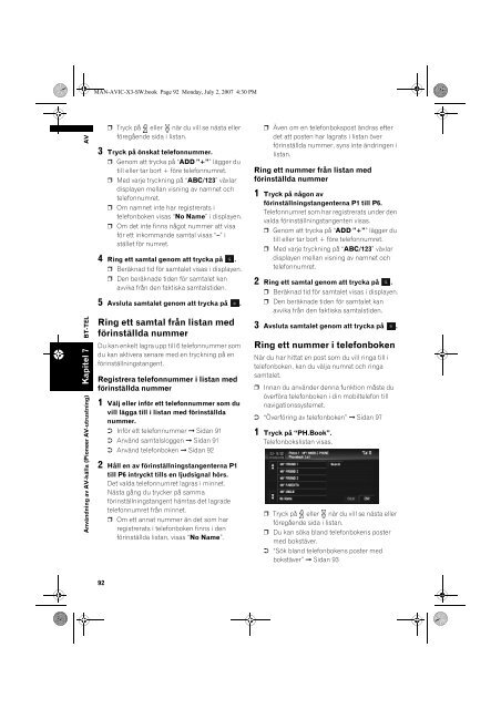 Pioneer AVIC-X3 - User manual - su&eacute;dois