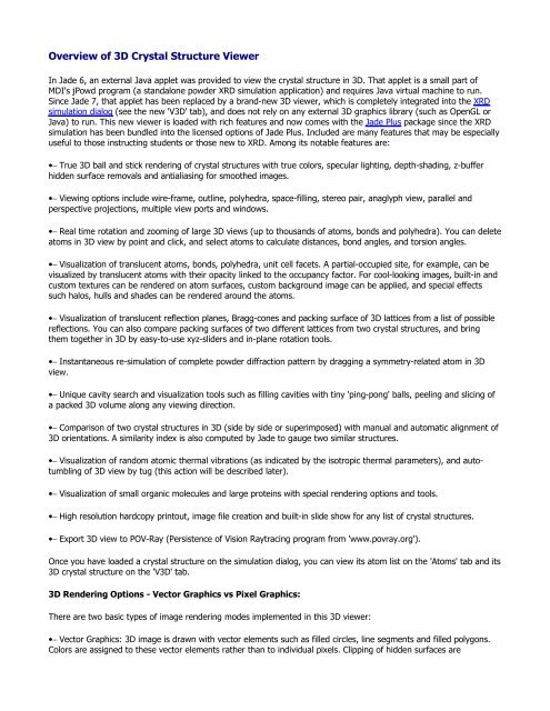 Overview of 3D Crystal Structure Viewer