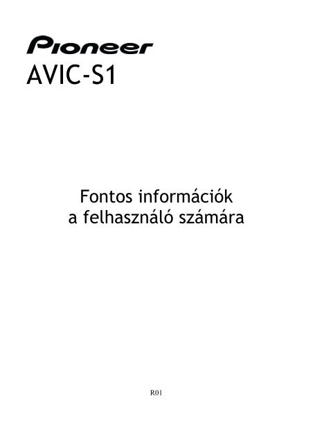 Pioneer AVIC-S1 - User manual - hongrois