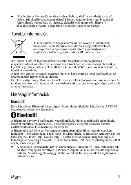 Pioneer AVIC-S1 - User manual - hongrois