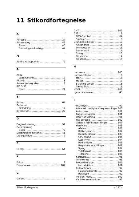 Pioneer AVIC-S1 - User manual - danois