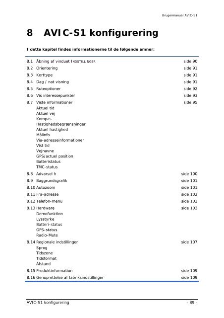 Pioneer AVIC-S1 - User manual - danois