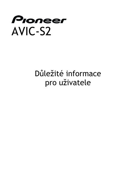 Pioneer Avic S2 Ru User Manual Allemand Danois Anglais Espagnol Finnois Fran Ccedil Ais Grec Italien N Eacute
