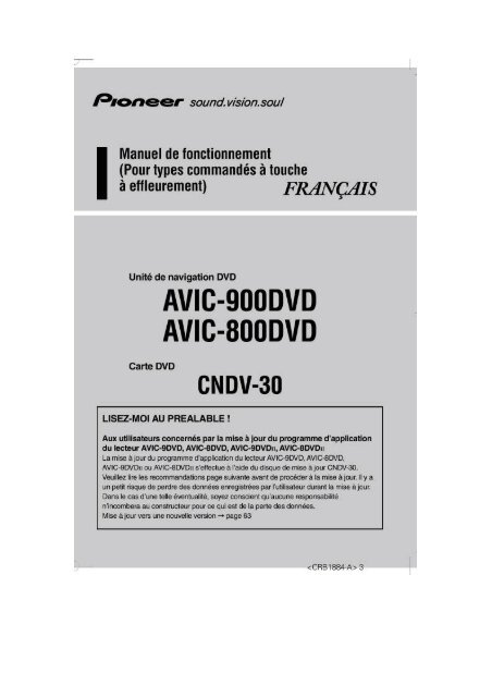 Pioneer AVIC905HVT - User manual - fran&ccedil;ais
