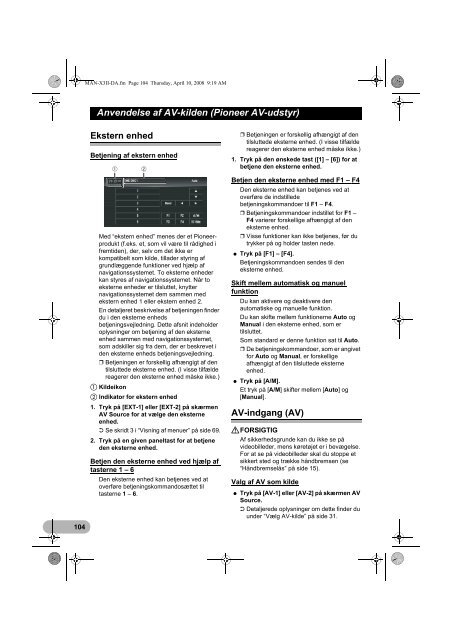 Pioneer AVIC-X3-II - User manual - danois