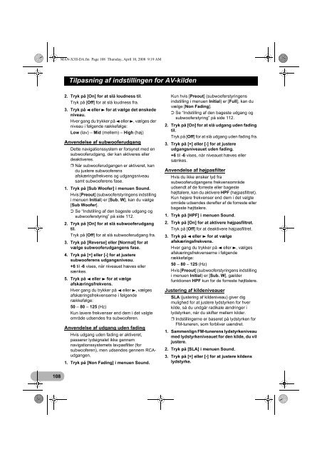 Pioneer AVIC-X3-II - User manual - danois