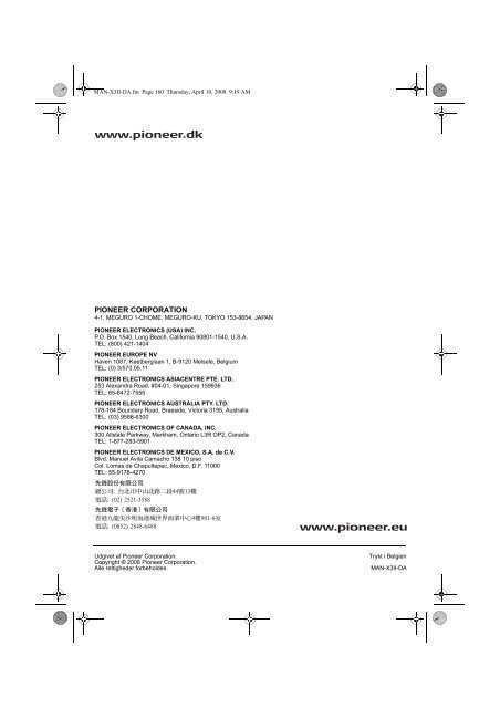 Pioneer AVIC-X3-II - User manual - danois