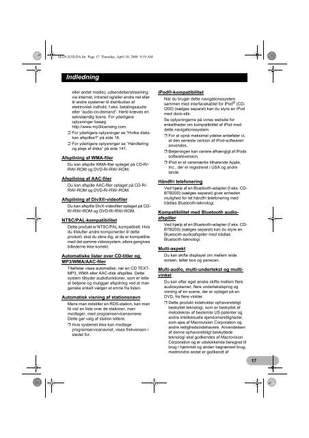 Pioneer AVIC-X3-II - User manual - danois