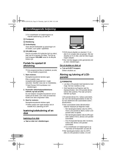 Pioneer AVIC-X3-II - User manual - danois