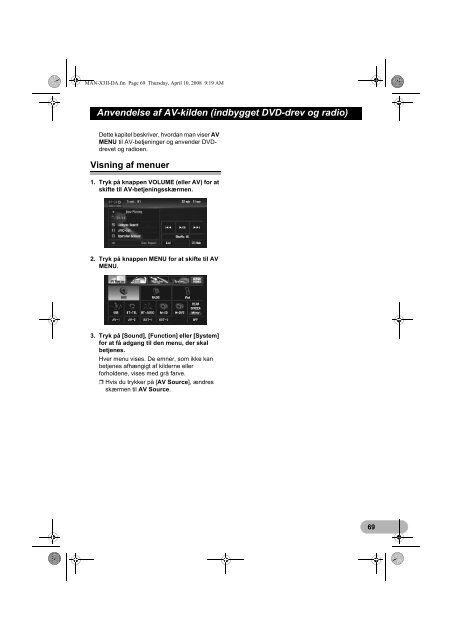 Pioneer AVIC-X3-II - User manual - danois