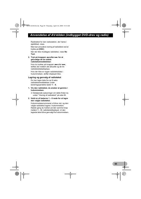 Pioneer AVIC-X3-II - User manual - danois