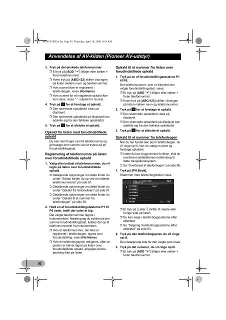 Pioneer AVIC-X3-II - User manual - danois