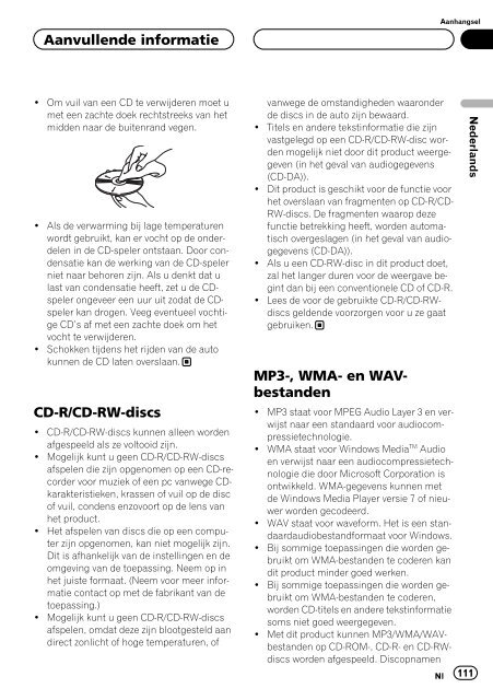 Pioneer ANH-P10MP - User manual - n&eacute;erlandais