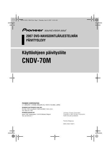Pioneer CNDV-70M - User manual - finnois