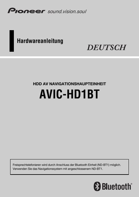 Pioneer AVIC-HD1BT - User manual - allemand