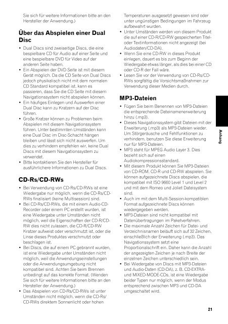 Pioneer AVIC-HD1BT - User manual - allemand