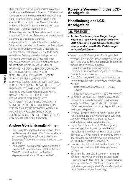 Pioneer AVIC-HD1BT - User manual - allemand