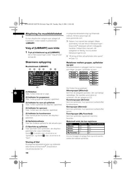 Pioneer AVIC-HD1BT - Software manual - danois