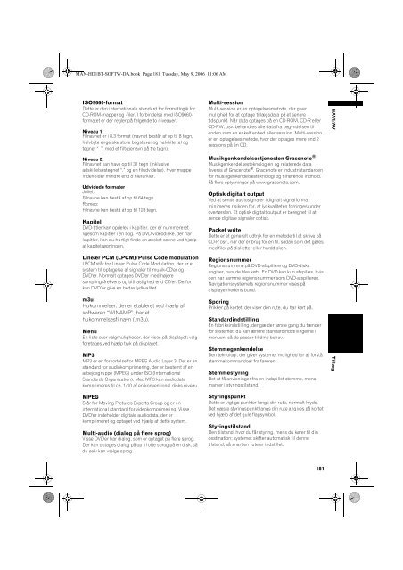 Pioneer AVIC-HD1BT - Software manual - danois