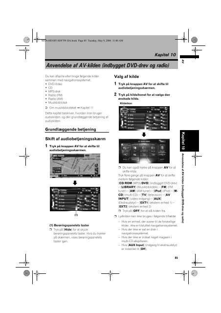 Pioneer AVIC-HD1BT - Software manual - danois