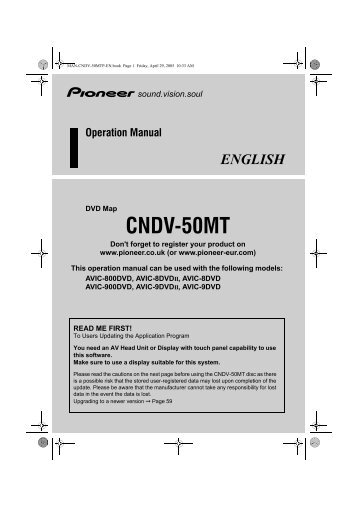 Pioneer CNDV-50MT - User manual - anglais