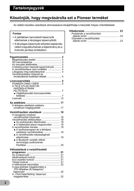 Pioneer CNSD-130FM - Installation manual - hongrois