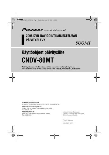 Pioneer CNDV-80MT - Addendum - finnois
