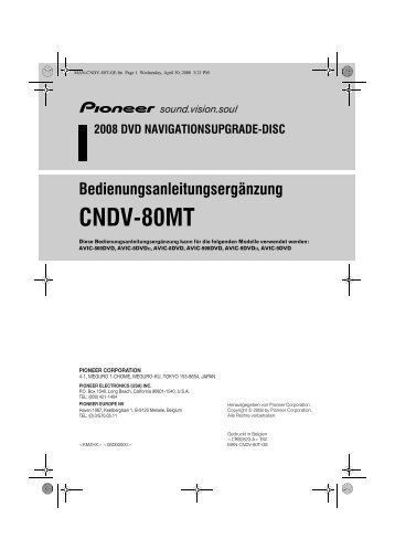 Pioneer CNDV-80MT - Addendum - allemand