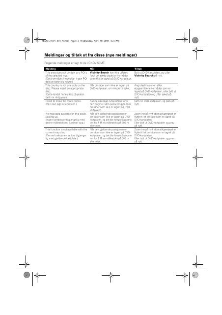 Pioneer CNDV-80MT - Addendum - norv&eacute;gien