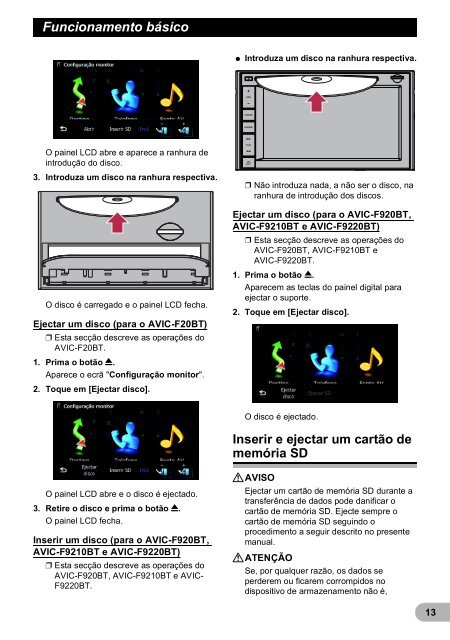 Pioneer AVIC-F9220BT - User manual - portugais