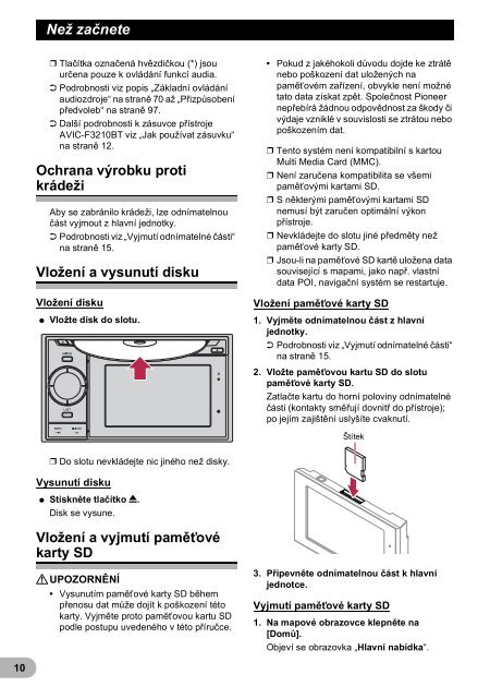 Pioneer AVIC-F320BT - User manual - tch&egrave;que