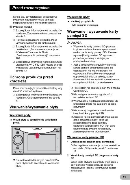 Pioneer AVIC-F320BT - User manual - polonais