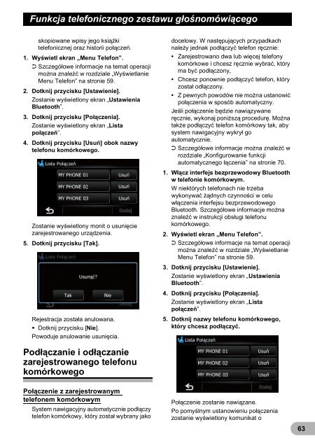 Pioneer AVIC-F320BT - User manual - polonais