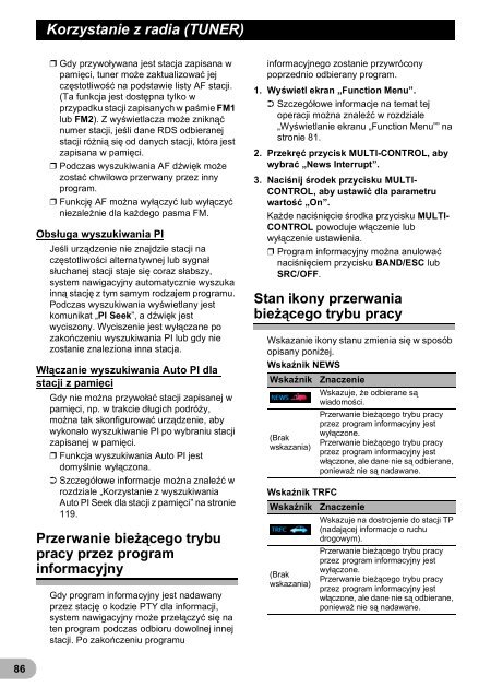 Pioneer AVIC-F320BT - User manual - polonais
