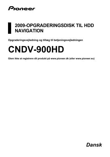 Pioneer CNDV-900HD - User manual - danois