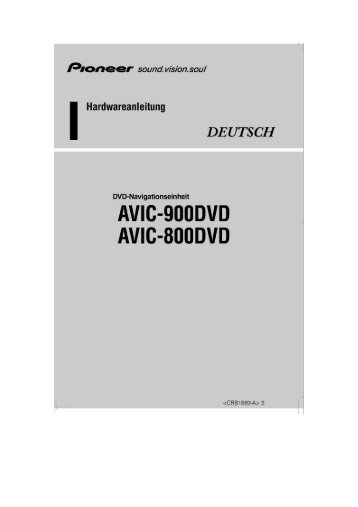 Pioneer AVIC850DHV - Hardware manual - allemand
