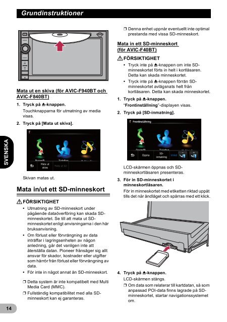 Pioneer AVIC-F940BT - User manual - danois, finnois, su&eacute;dois