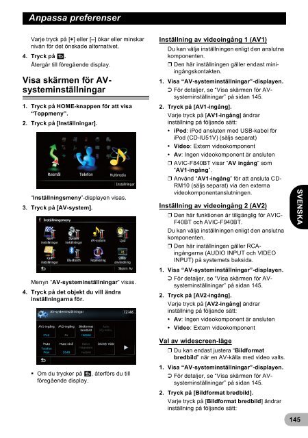 Pioneer AVIC-F940BT - User manual - danois, finnois, su&eacute;dois