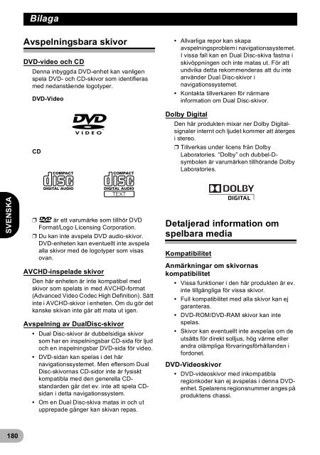 Pioneer AVIC-F940BT - User manual - danois, finnois, su&eacute;dois